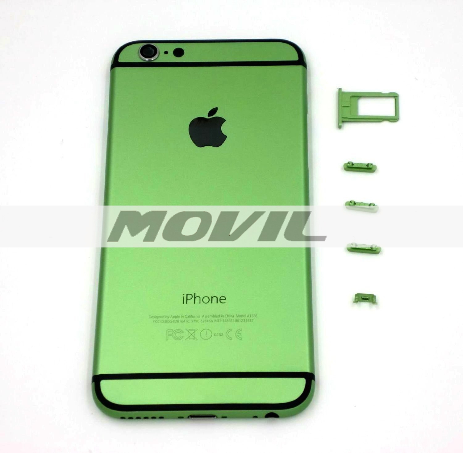 Battery Housing Door Back Cover Mobile Phone Housing Cell Phone Replacements for iPhone 6 4.7 inch - Green with Black Strap